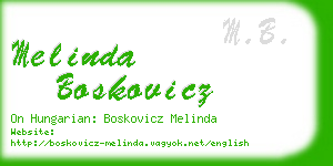 melinda boskovicz business card